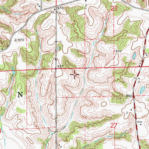 Topographic Map of Township of Benton, IA