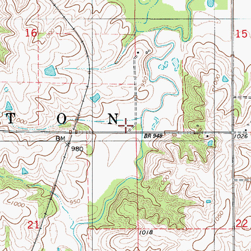 Topographic Map of Township of Benton, IA