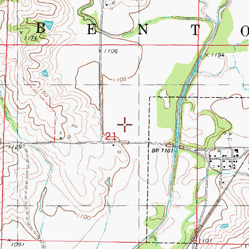 Topographic Map of Township of Benton, IA