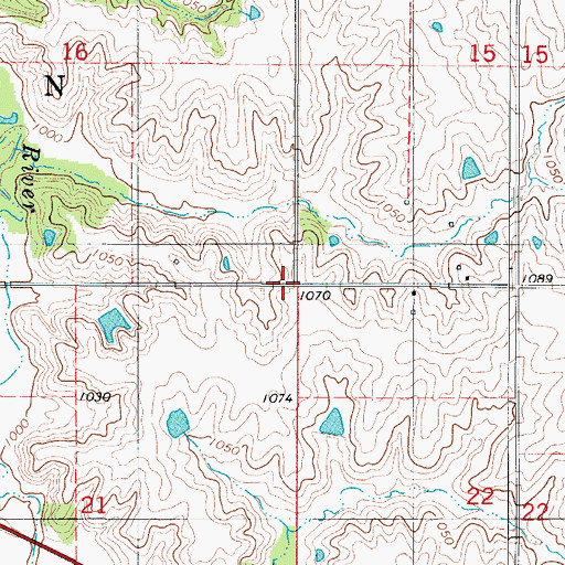 Topographic Map of Township of Benton, IA