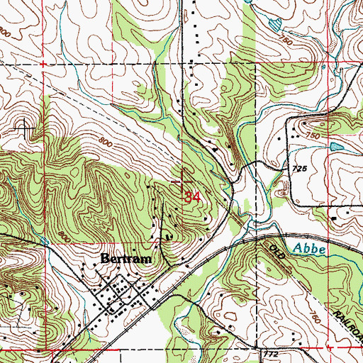 Topographic Map of Township of Bertram, IA