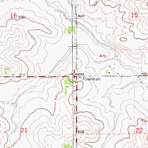 Topographic Map of Township of Big Grove, IA