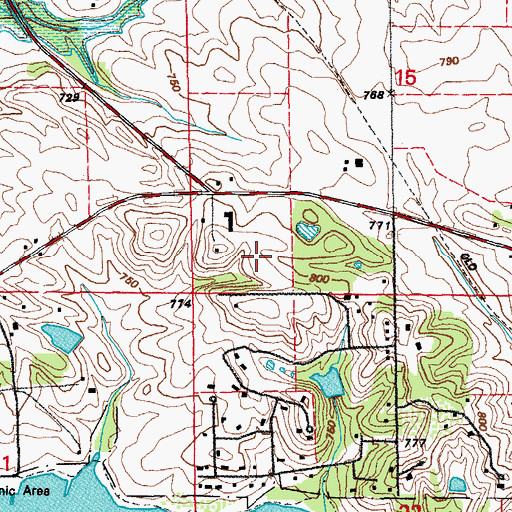 Topographic Map of Township of Big Grove, IA