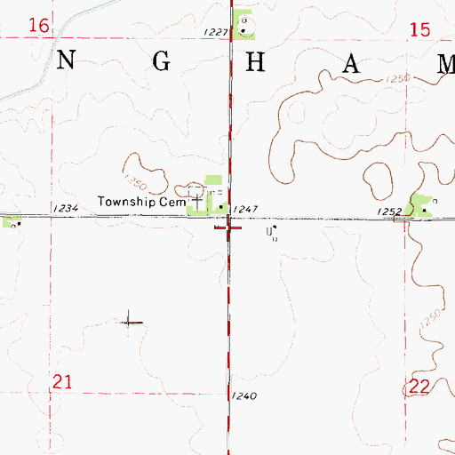 Topographic Map of Township of Bingham, IA