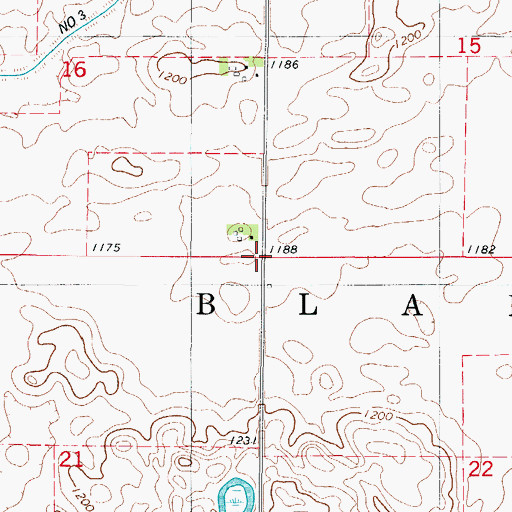 Topographic Map of Township of Blaine, IA