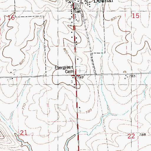 Topographic Map of Township of Bloomfield, IA