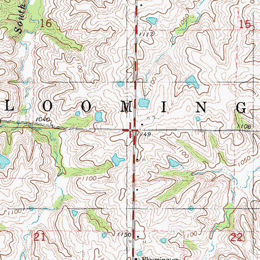Topographic Map of Township of Bloomington, IA