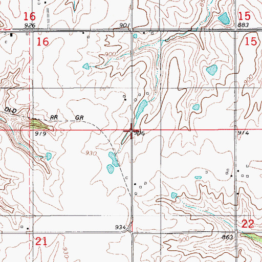 Topographic Map of Township of Bluff Creek, IA