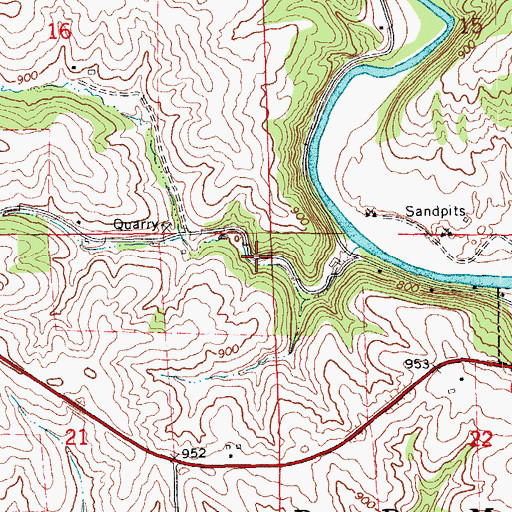 Topographic Map of Township of Boardman, IA