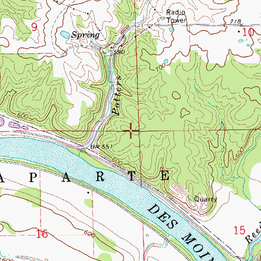 Topographic Map of Township of Bonaparte, IA