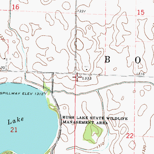 Topographic Map of Township of Booth, IA