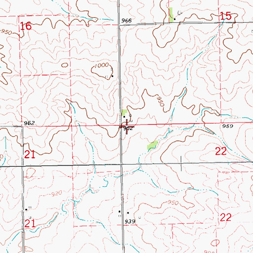 Topographic Map of Township of Boulder, IA