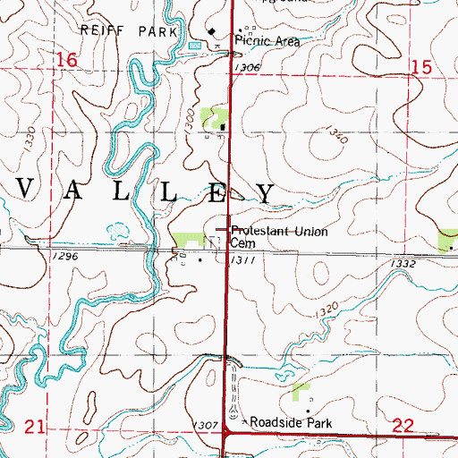 Topographic Map of Township of Boyer Valley, IA