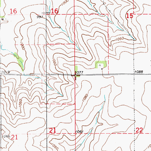 Topographic Map of Township of Bradford, IA