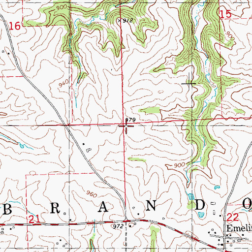 Topographic Map of Township of Brandon, IA