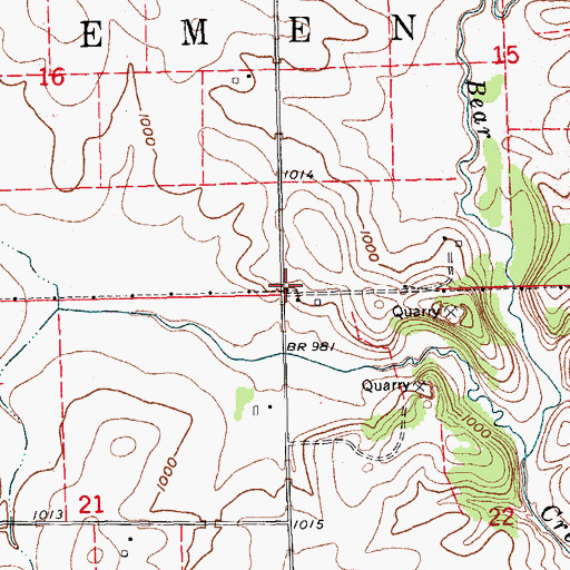 Topographic Map of Township of Bremen, IA