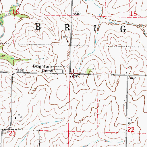 Topographic Map of Township of Brighton, IA
