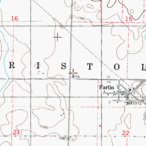 Topographic Map of Township of Bristol, IA