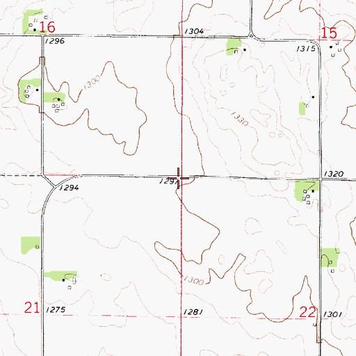 Topographic Map of Township of Bristol, IA