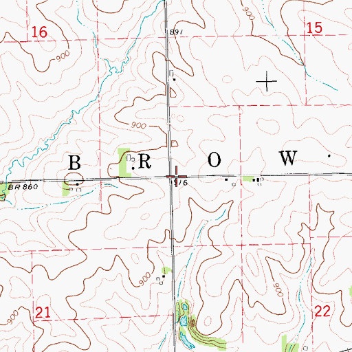 Topographic Map of Township of Brown, IA