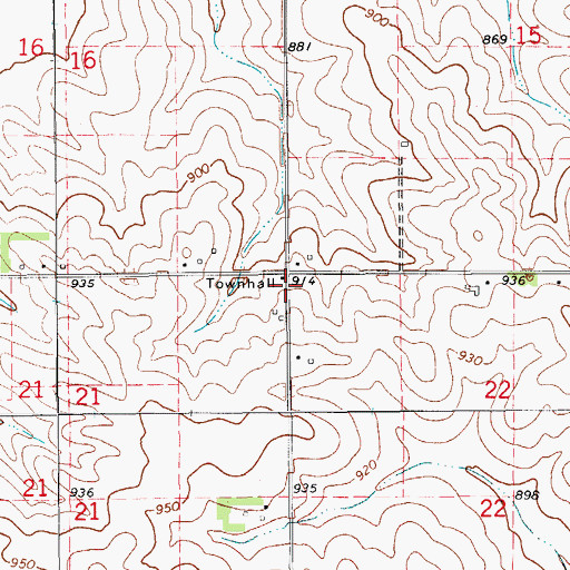 Topographic Map of Township of Bruce, IA