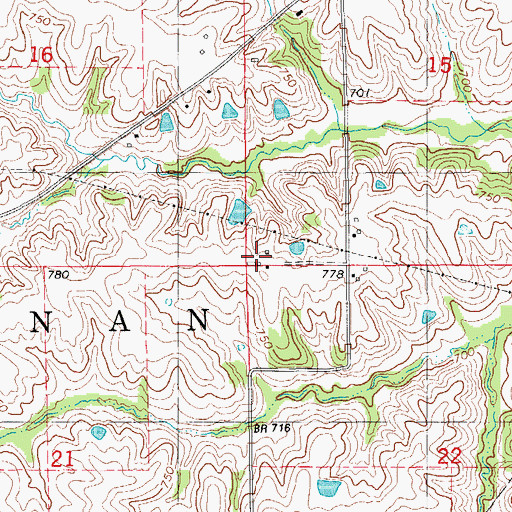 Topographic Map of Township of Buchanan, IA