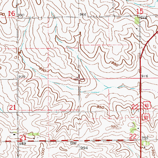 Topographic Map of Township of Buckingham, IA