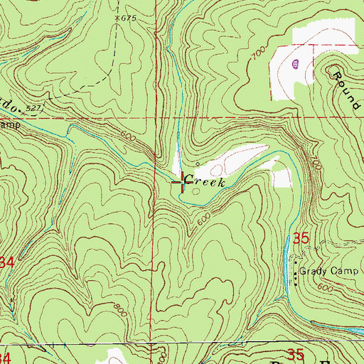 Topographic Map of Blue Hole Branch, AR