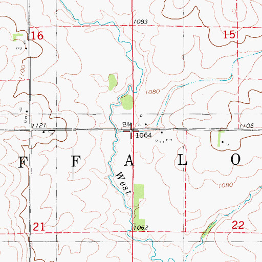Topographic Map of Township of Buffalo, IA