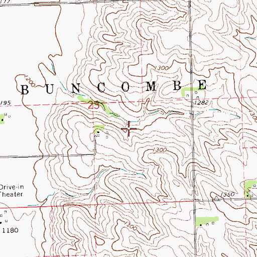 Topographic Map of Township of Buncombe, IA