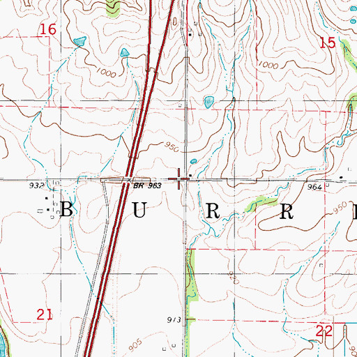 Topographic Map of Township of Burrell, IA