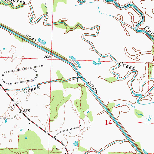 Topographic Map of Blue Hole Creek, AR