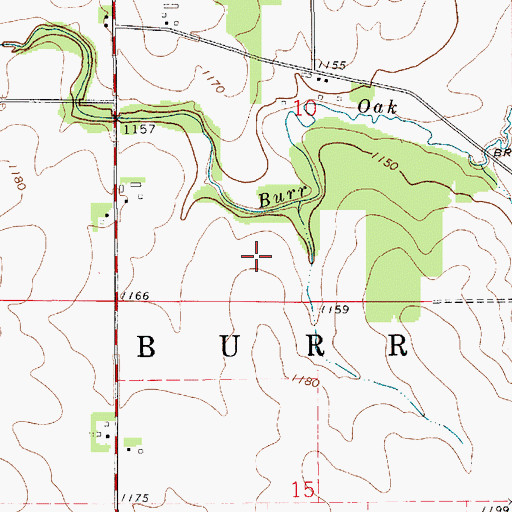 Topographic Map of Township of Burr Oak, IA
