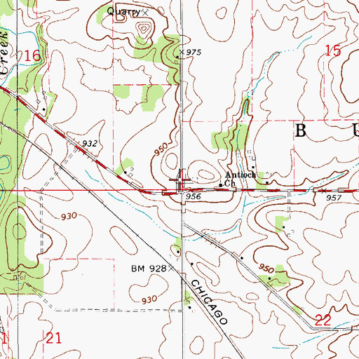 Topographic Map of Township of Butler, IA