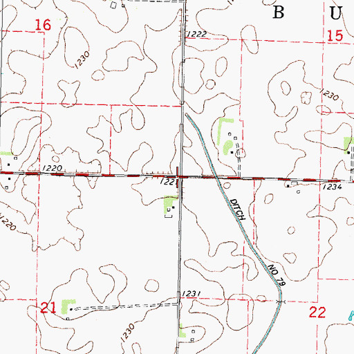 Topographic Map of Township of Butler, IA