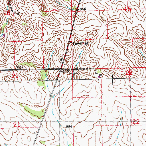 Topographic Map of Township of Butler, IA