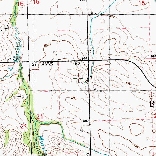 Topographic Map of Township of Butler, IA