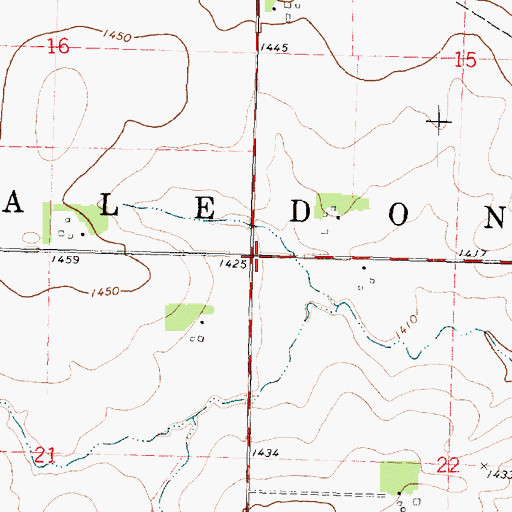 Topographic Map of Township of Caledonia, IA