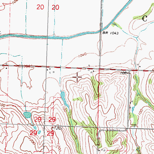 Topographic Map of Township of Calhoun, IA