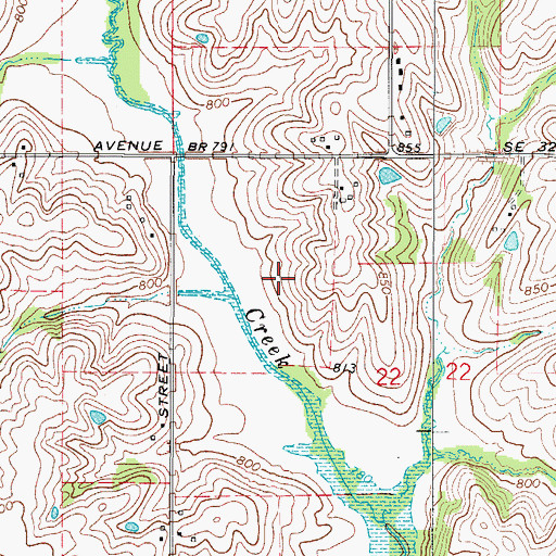 Topographic Map of Township of Camp, IA