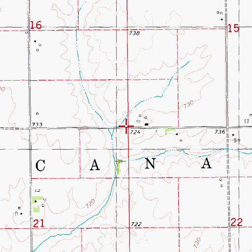 Topographic Map of Township of Canaan, IA