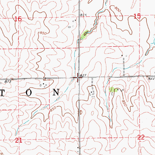Topographic Map of Township of Canton, IA