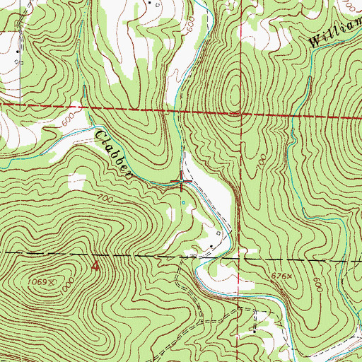 Topographic Map of Blue John Creek, AR