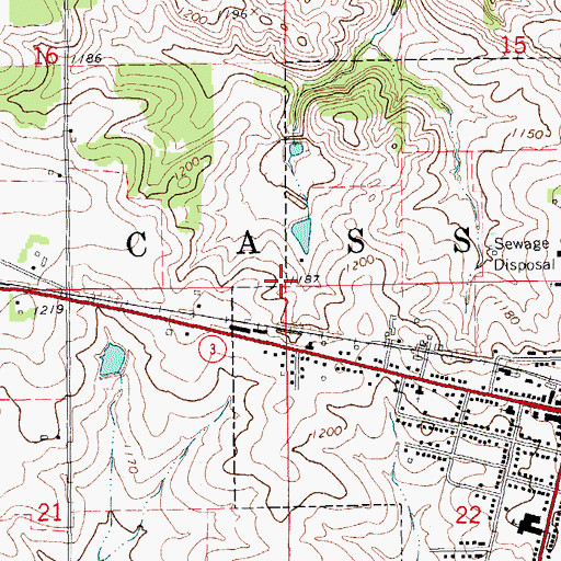 Topographic Map of Township of Cass, IA