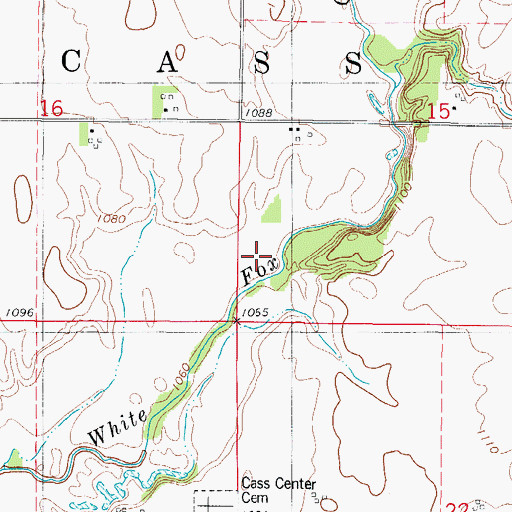 Topographic Map of Township of Cass, IA