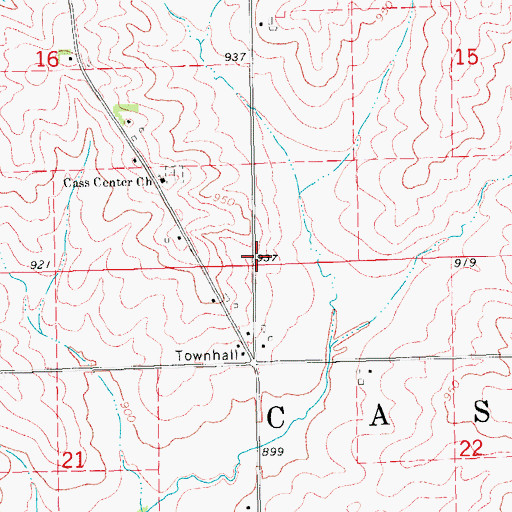 Topographic Map of Township of Cass, IA