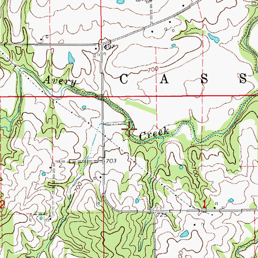 Topographic Map of Township of Cass, IA