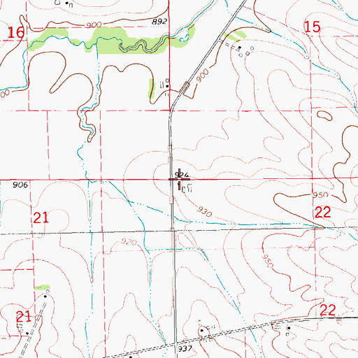 Topographic Map of Township of Castle Grove, IA