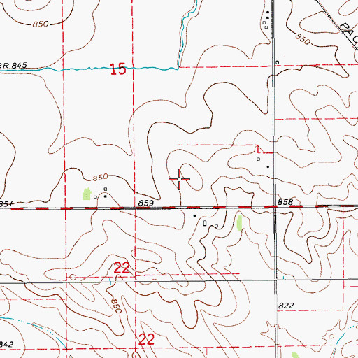 Topographic Map of Township of Cedar, IA