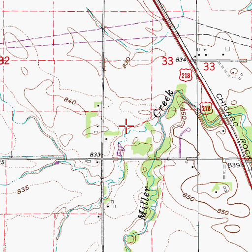 Topographic Map of Township of Cedar, IA